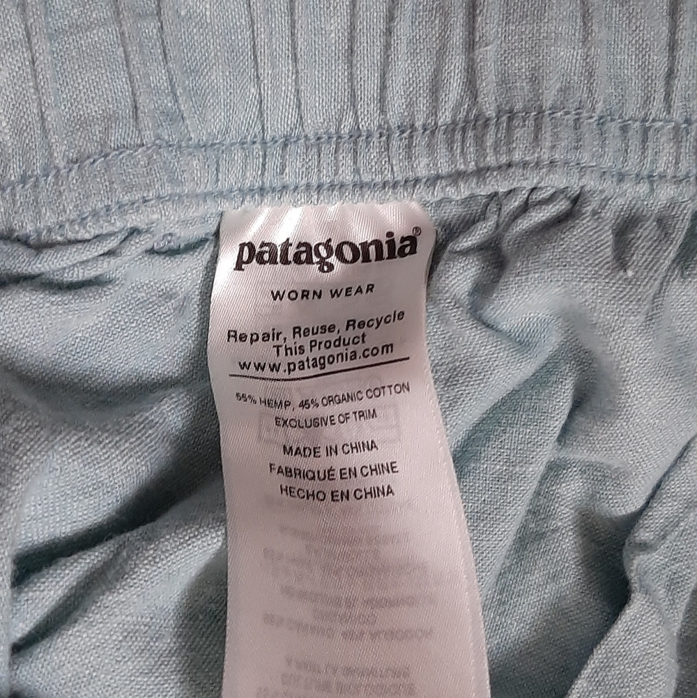 PATAGONIA GREEN-BLUE WOMEN'S ISLAND HEMP BEACH PANTS (M) - Picture 5 of 10